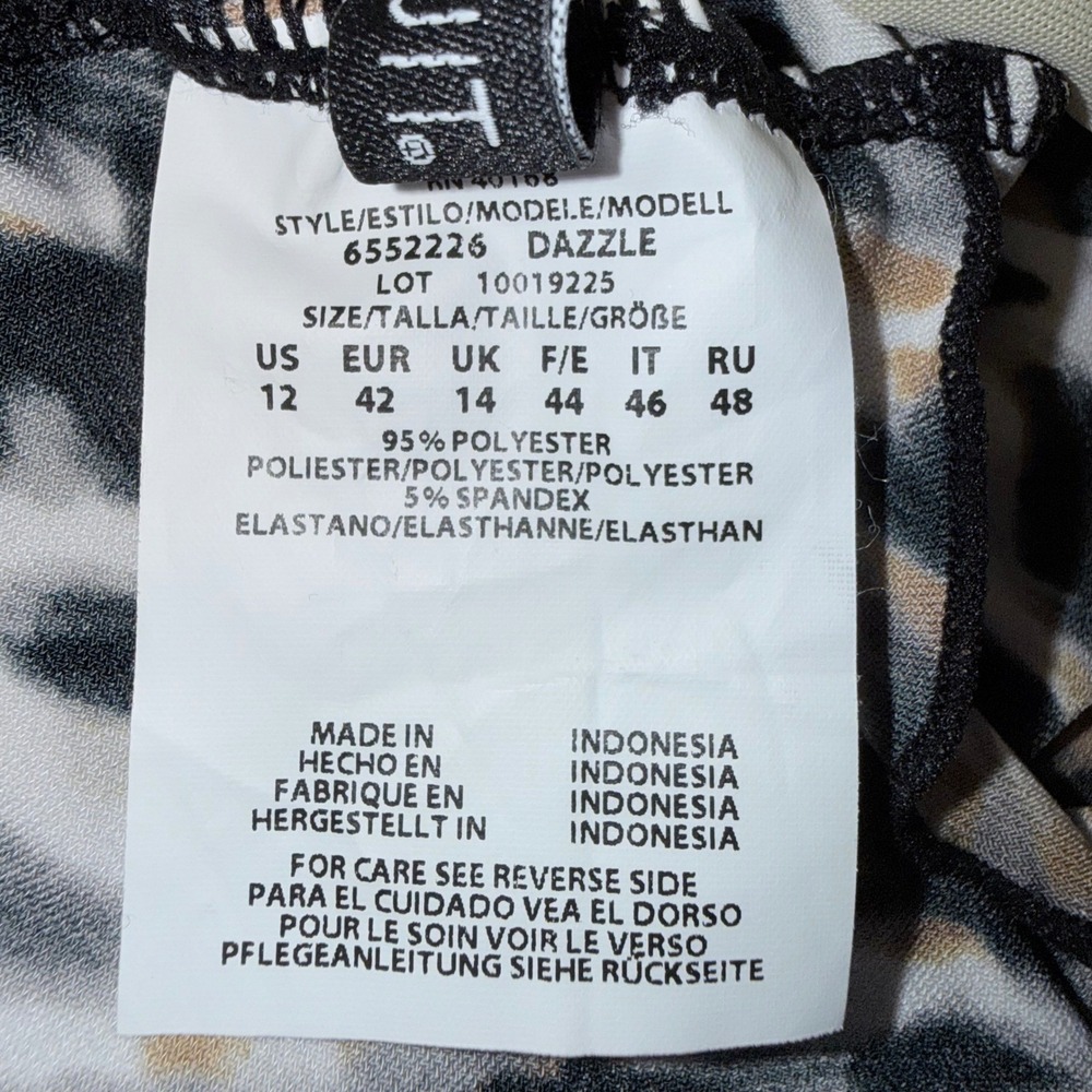 Miraclesuit Womens Size 12 Razzle Dazzle Brown Black Underwire Tankini Top New‎ - Picture 5 of 7